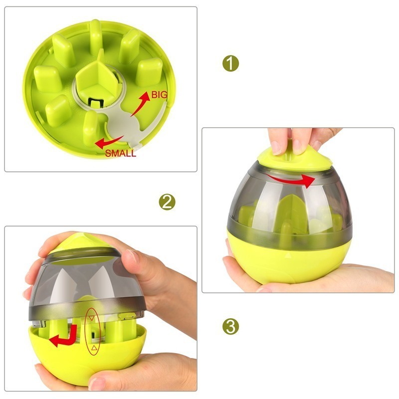 Dog Food Balls Tumbler Pet Puppy Feeder Dispenser Bowl Toy Leak Food Interactive Pet Tumbler Feeder Food Automatic Dispenser Bowl Interactive Balls